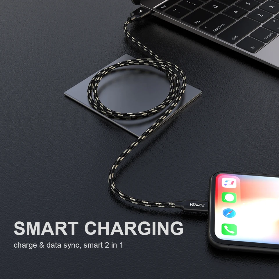 Кабель Venroii 3A USB Type C для Samsung S8 Xiaomi Mi Mix Max 3 8 USBC Type-C Data Kable Huawei P20 Lite Mate 20 Oneplus 6 6T |