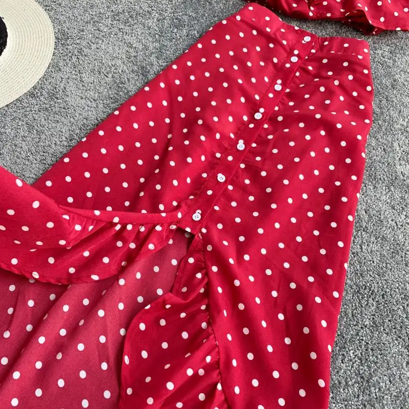 2020 сезон: весна лето в богемном стиле Женский комплект из двух предметов красного