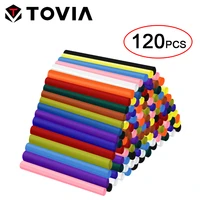 tovia 120pcs hot melt glue sticks 7mm mixed colors hot glue gun adhesive sticks for diy craft colorful hot glue sticks rod