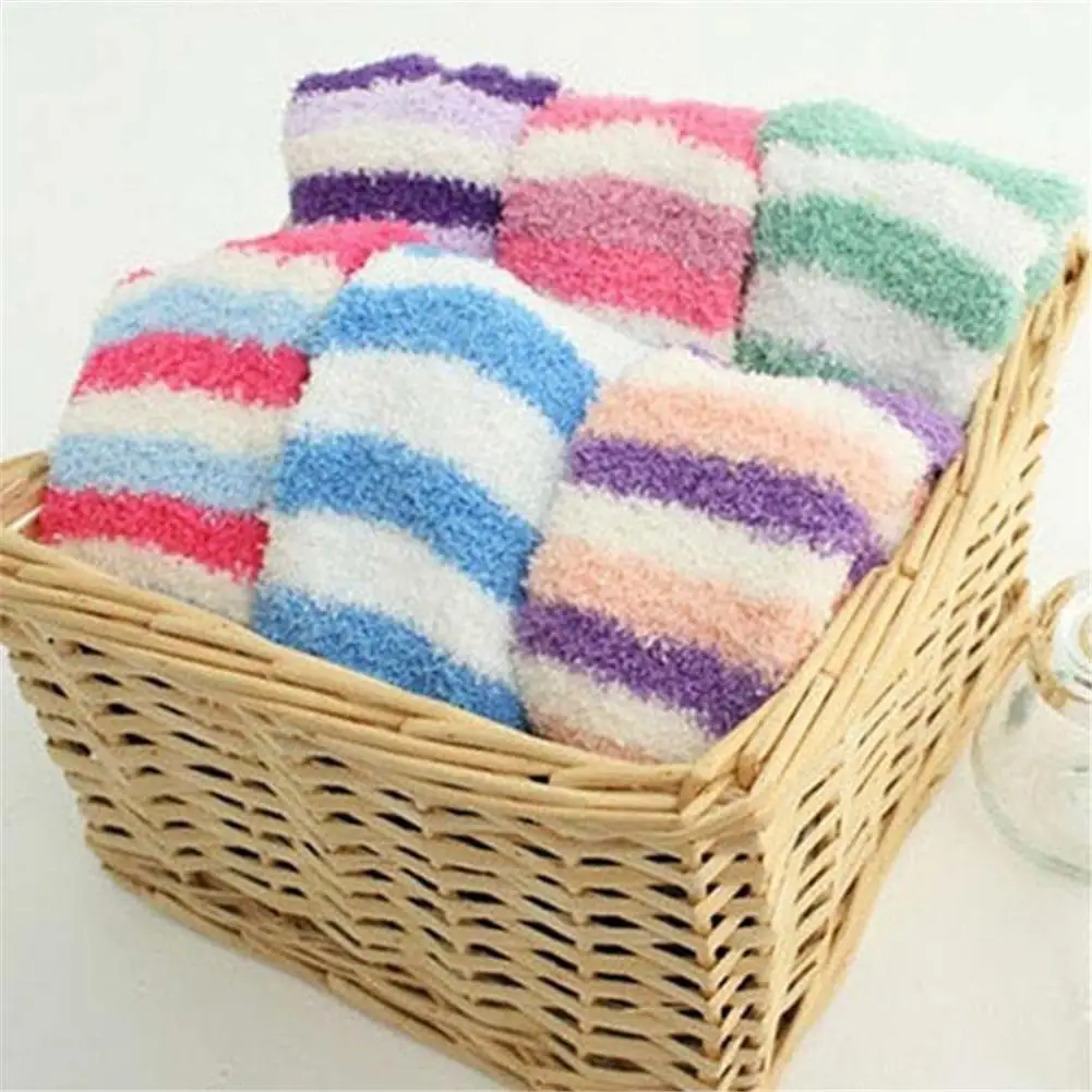 

New Women Winter Socks Warm Thicken Thermal Soft Casual Socks Color Wool Cashmere Home Boots Velvet Floor Socks