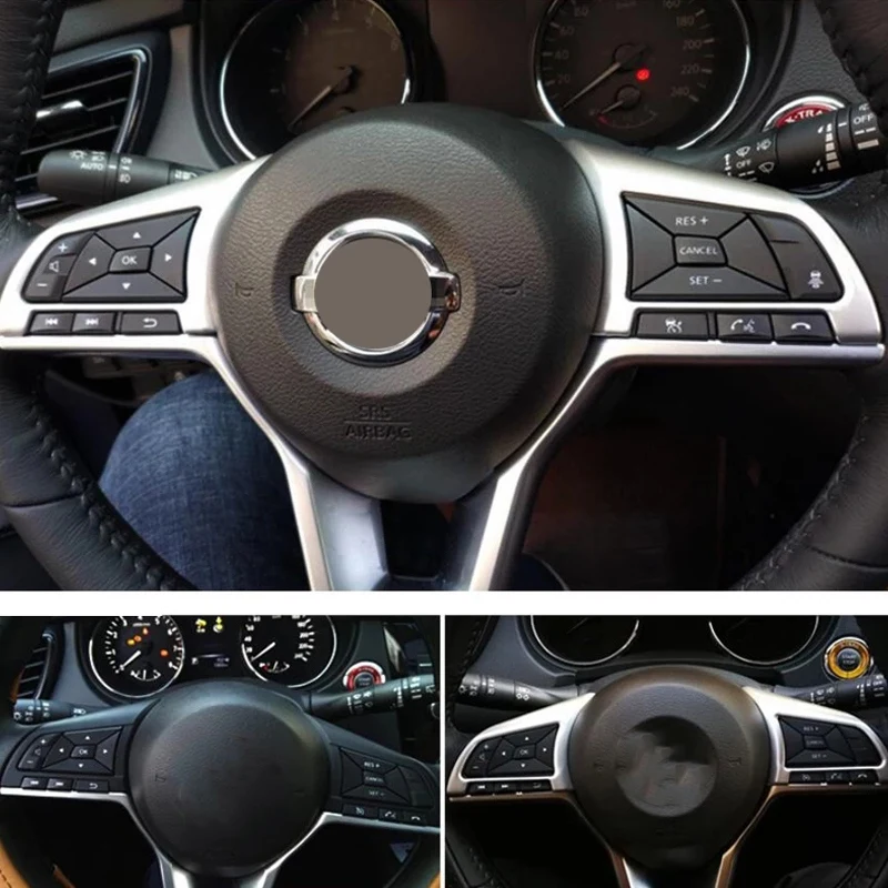 Для Nissan Qashqai J11 2018-2019 Внутренняя крышка кнопки рулевого колеса отделка ABS матовые