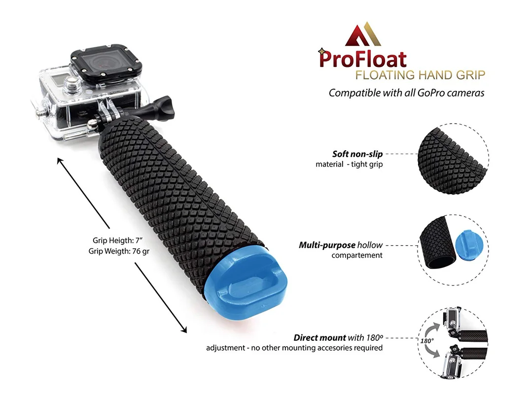 Waterproof Floating Hand Grip For GoPro Camera Hero 7 Session 6 5 4 3+ 2 Water Sport Action Cameras Handler accessories | Электроника
