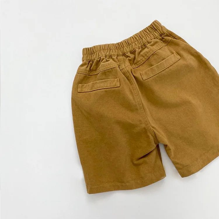 

2021 Summer Boys Casual Short Pants Children Cotton Elastic Waist Pants Toddler Kids Knee Length Pants Solid Baby Girls Clothes