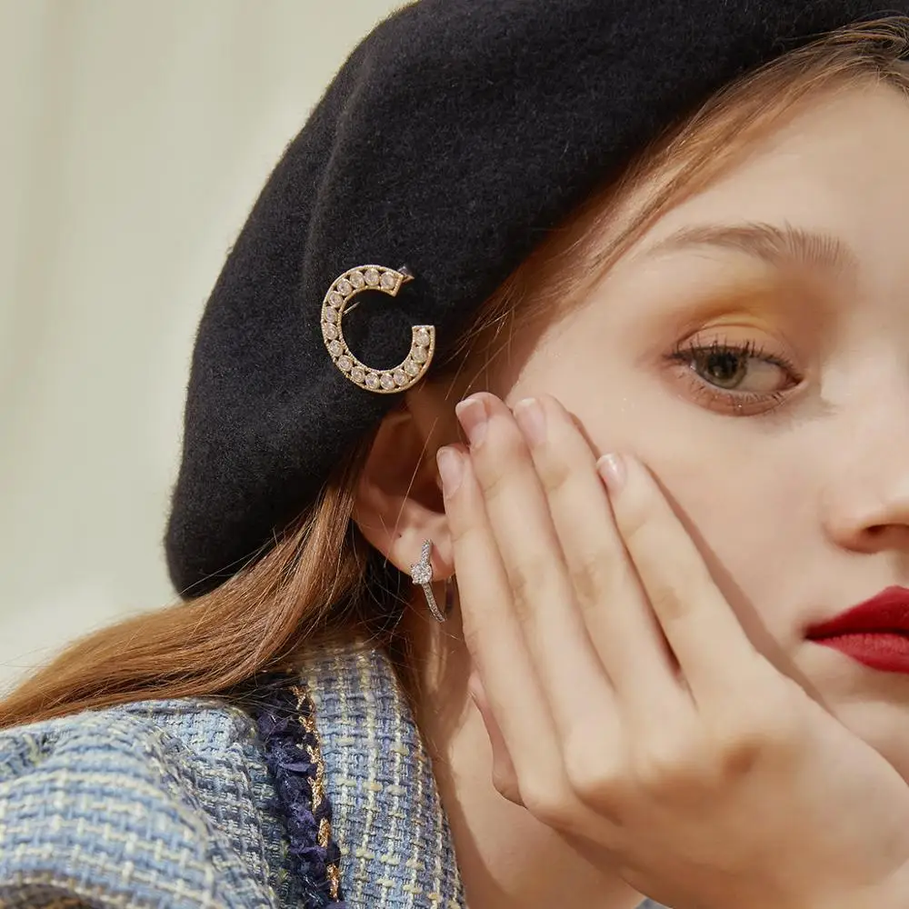 Винтажные броши в форме буквы A C H Элегантная Брошь со стразами подарок