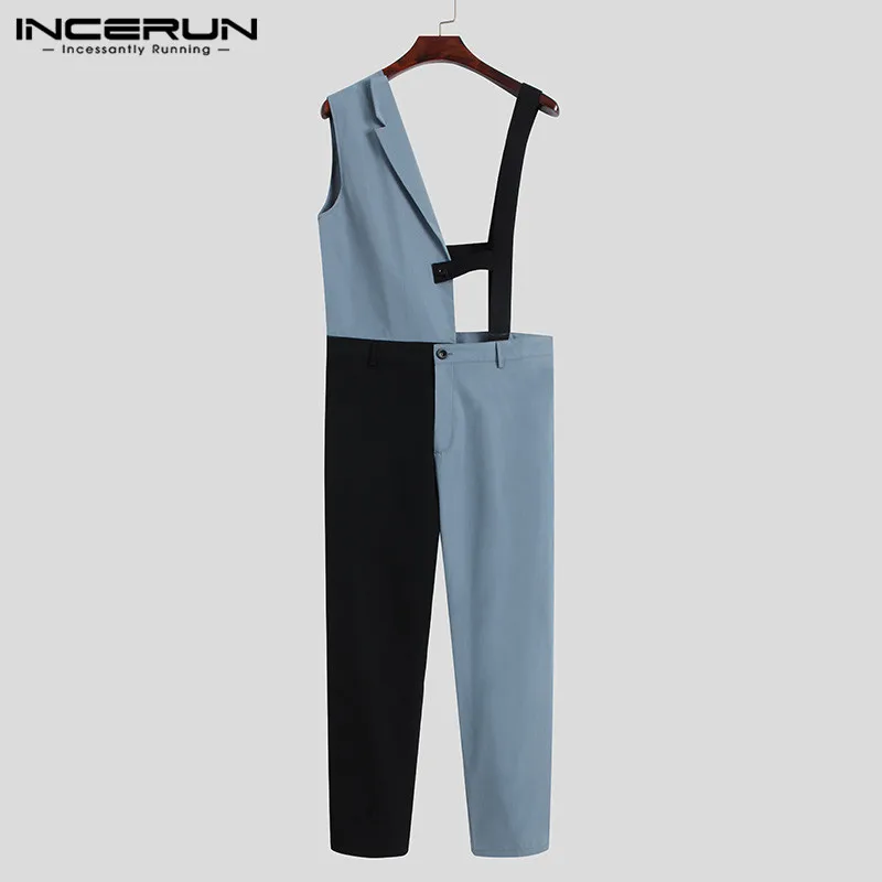 Стильный Для мужчин комбинезоны в стиле пэчворк корейский стиль на пуговицах без