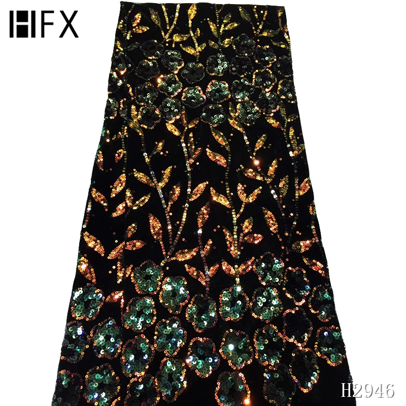 HFX Высококачественная африканская кружевная ткань 2019 Роскошная блестящая с