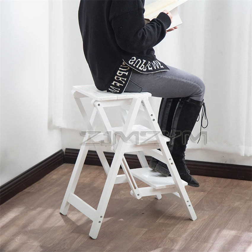 구매 다기능 사다리 의자 의자 접는 휴대용 단단한 가정용 사다리 의자 실내 등산 의자 3 계층 사다리 의자