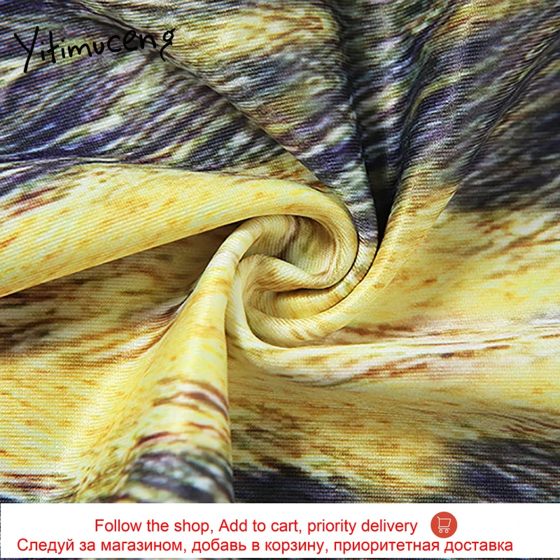 

Yitimuceng Vintage Patchwork Women T Shirts 2021 Spring Fashion New Sexy Club Yellow Lace Up Bandage Tops Wrap Chest Long Sleeve
