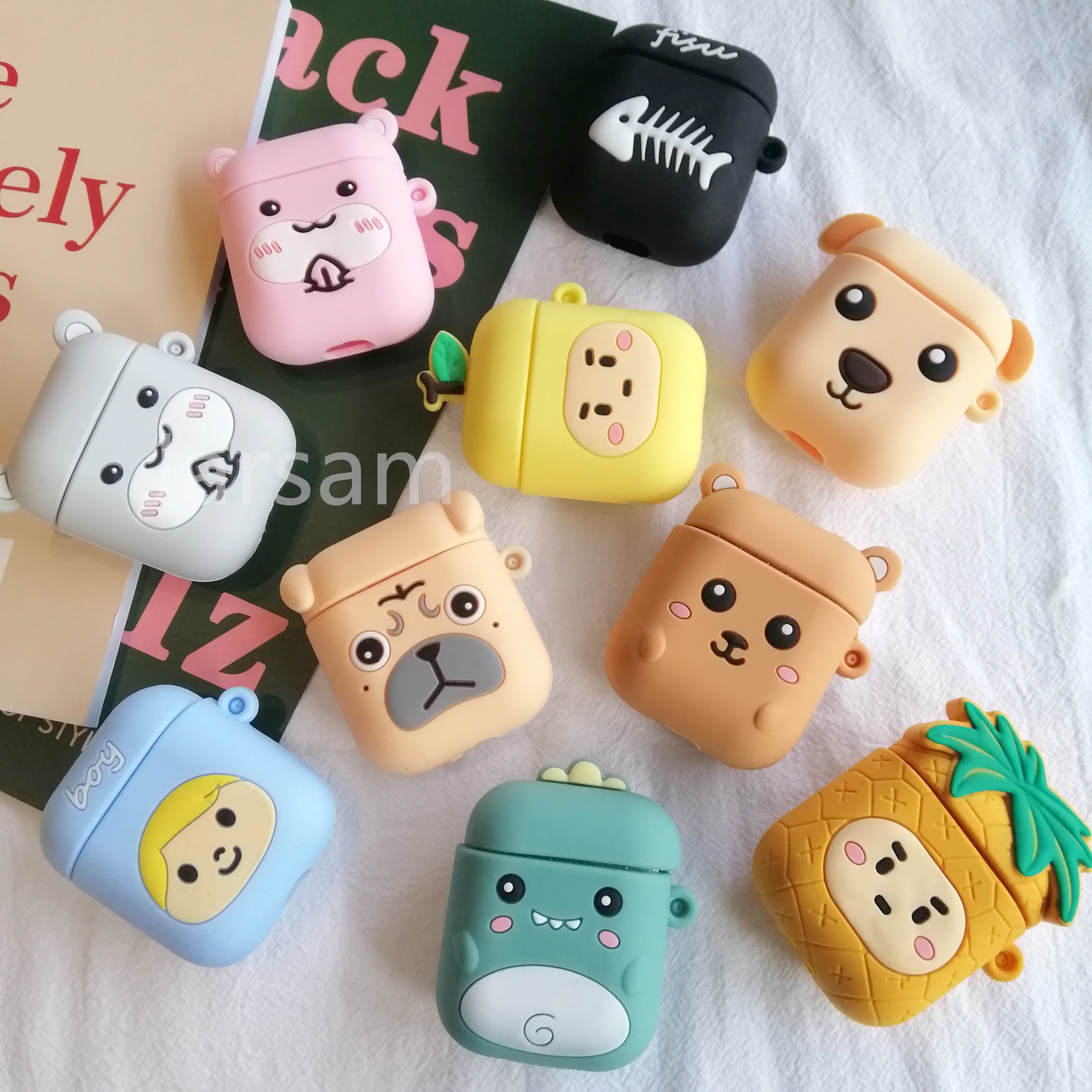 

Cute Silicone Case For Airpods Shockproof Cover For AirPods Earphone Cases for Air Pods Protector Case