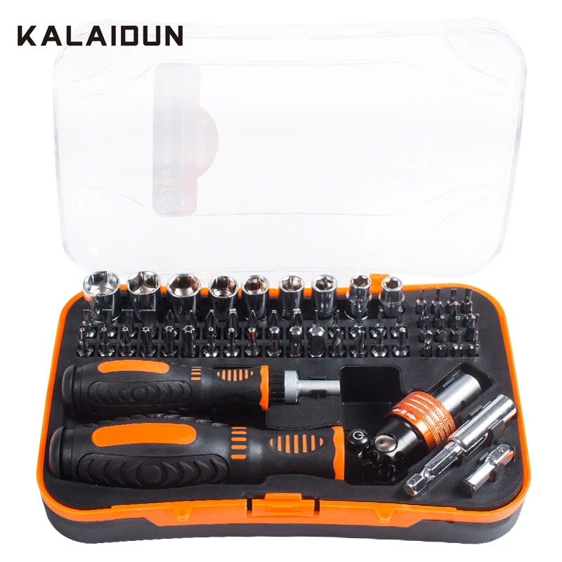 

KALAIDUN Ratchet Screwdriver Set 61 In 1 Precision Bit Screw Driver Magnetic Torx Bits Insulated Screwdriver Handle Repair Tools