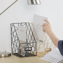 Book Organizer Metal Book Stand Holder Shelf Bookend Desktop Newspapers Magazine File Storage Box Magazines Holder Home Decor