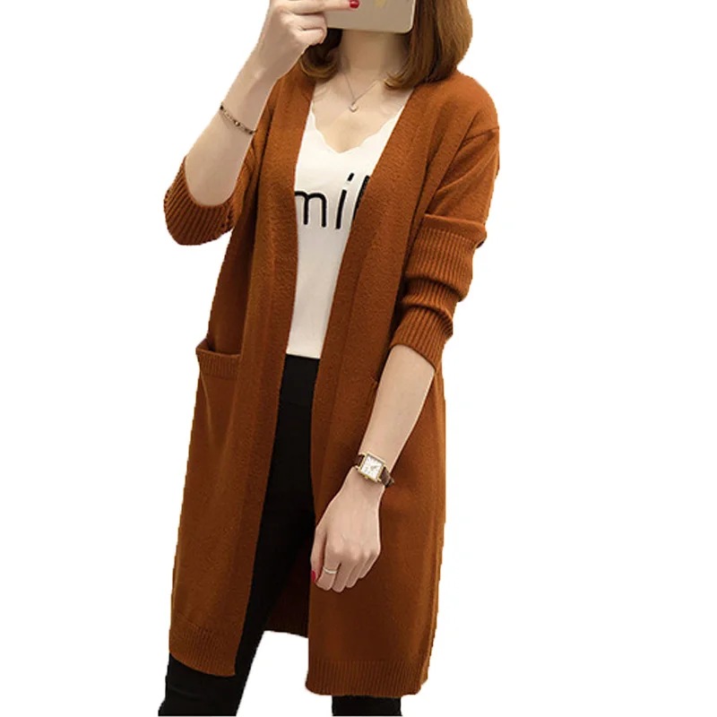 Осенне зимние женские свитера NORMOV Однотонные эластичные вязаные кардиганы из