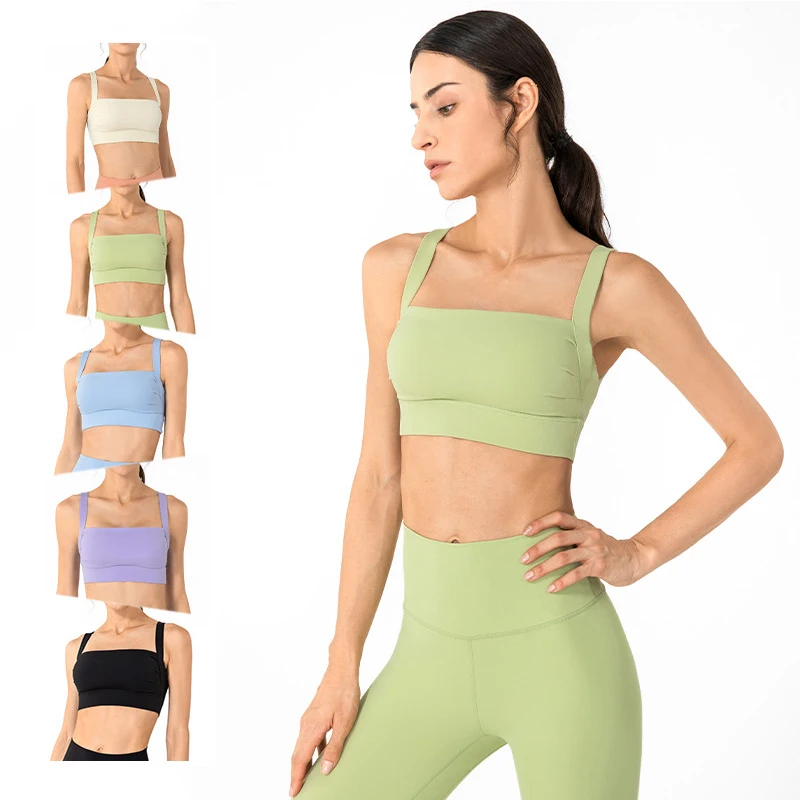 CRUBERA Line Back Straightening Yoga Bras Women's Sports Underwear