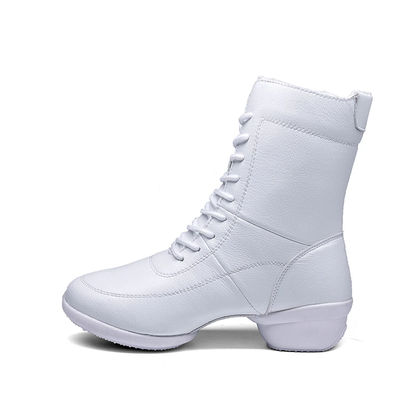without plush white Женские зимние сапоги из натуральной коровьей кожи, сохраняющие тепло, на платформе с Плюшевым Мехом, нескользящий прочный черный цвет, женская обувь на шнуровке - Цвет: without plush white