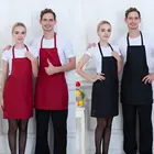 Новые модные кухонные фартуки для женщин и мужчин, шеф-повар, официант, кафе, магазин, барбекю, аксессуары, однотонные подарочные нагрудники, Прямая поставка