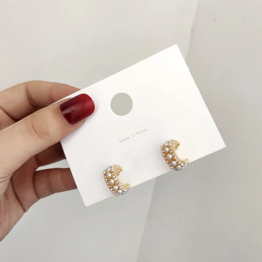 Женские Висячие серьги с искусственным жемчугом простые геометрические