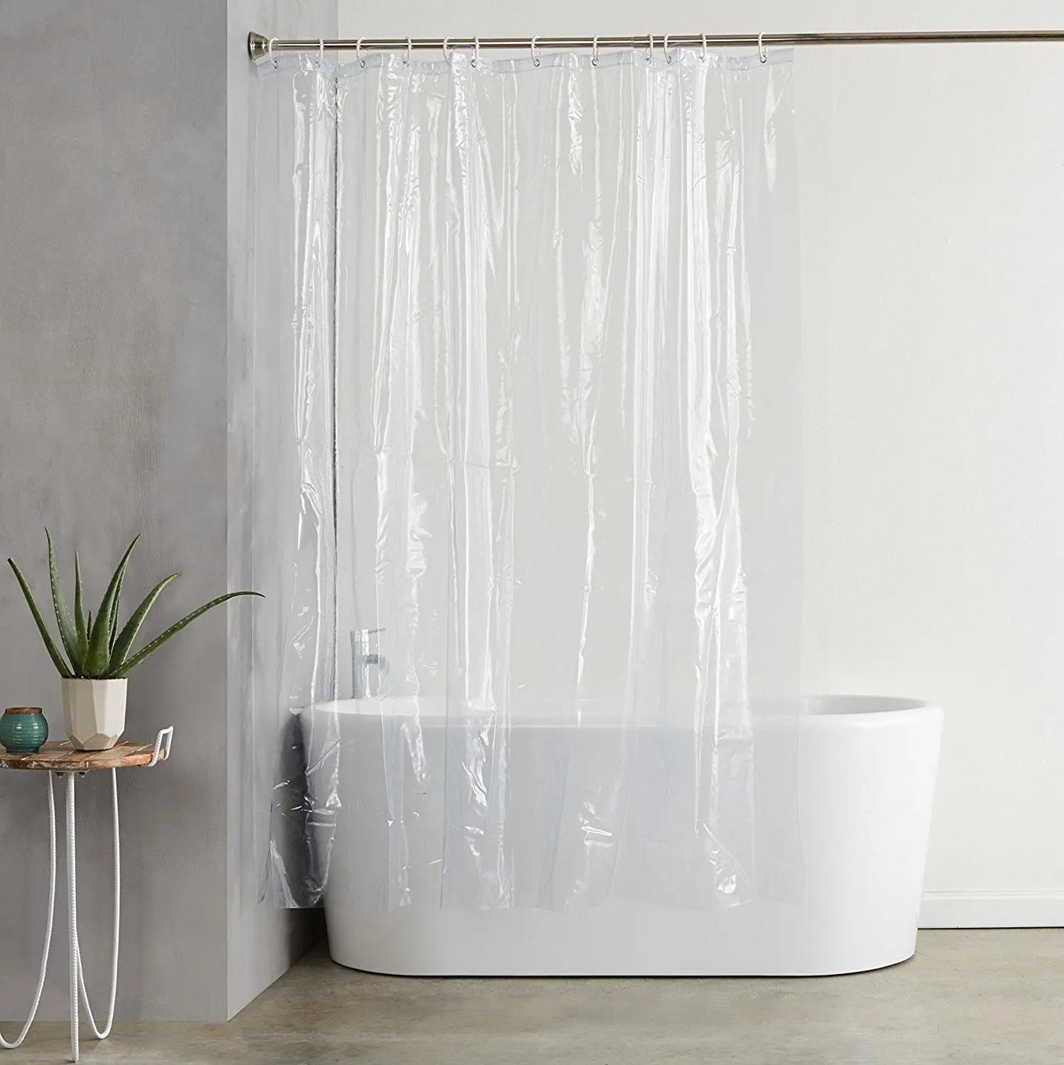 Waterproof Plastic PEVA Transparent Shower Curtain Liner Clear Bathroom Toilet Cover Mildew Proof Bath Curtains With 12 Hooks