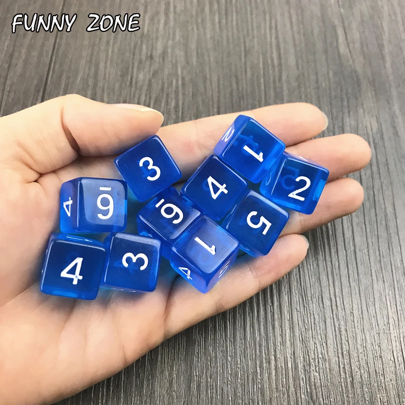 Высокое качество многогранный прозрачный/прозрачный цифровой D6 игральные кости
