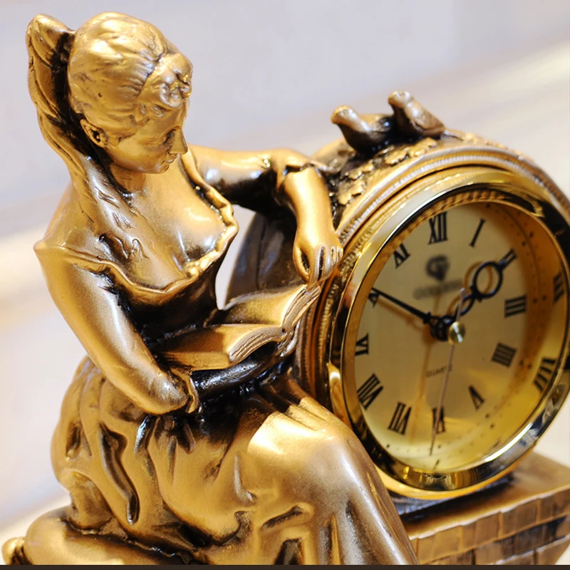 Настольные часы в Европейском стиле винтажные настольные украшения для гостиной