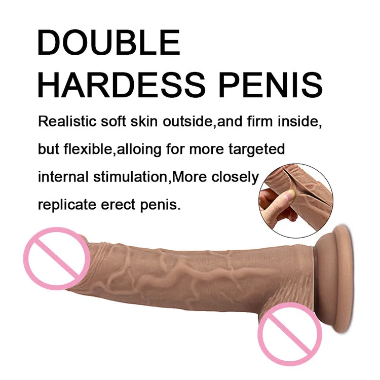 GaGu двухслойный силиконовый фаллоимитатор больших размеров реалистичный пенис с