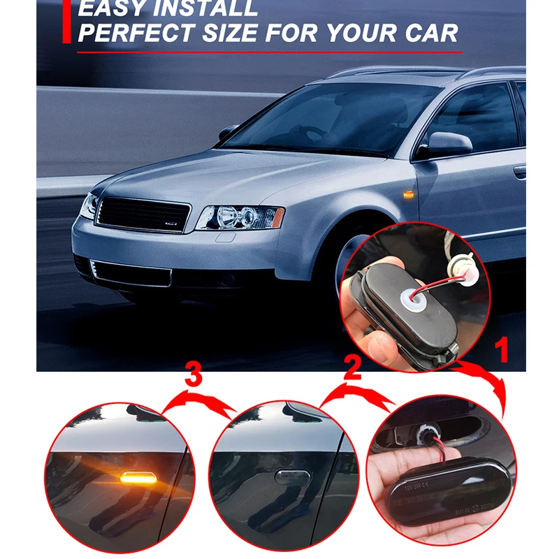 2X светодиодный динамический боковой указатель поворота последовательный