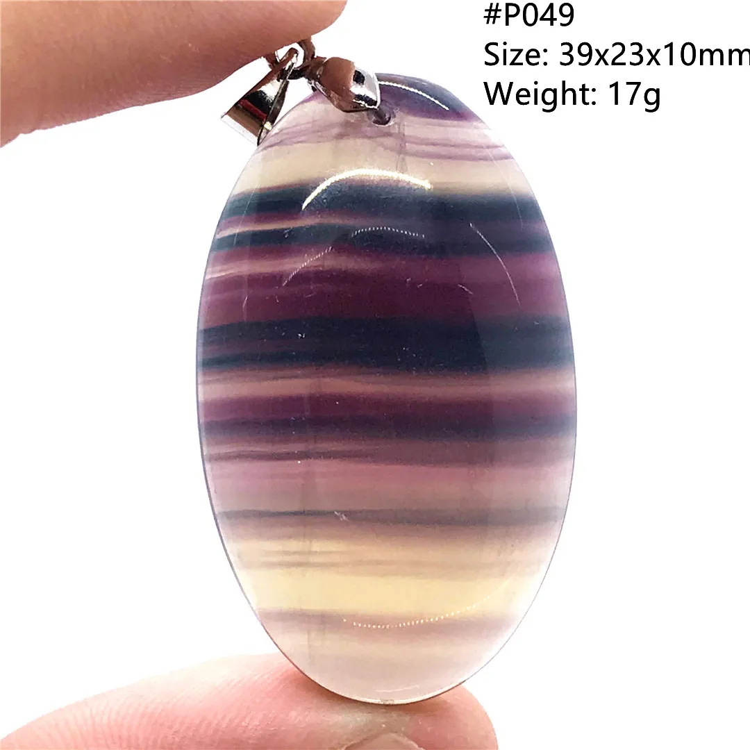 

Natural Colorful Fluorite Pendant For Woman Man Healing Gift Crystal Silver Stone 39x23x10mm Beads Clear Gemstone Jewelry AAAAA