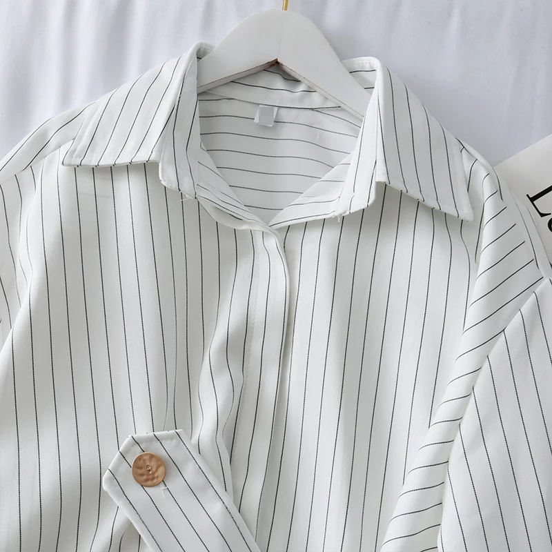 gagarich women chic loose blouse ladies turn down collar long sleeve casual tops 2020 spring hot fashion stripe shirts | Женская одежда
