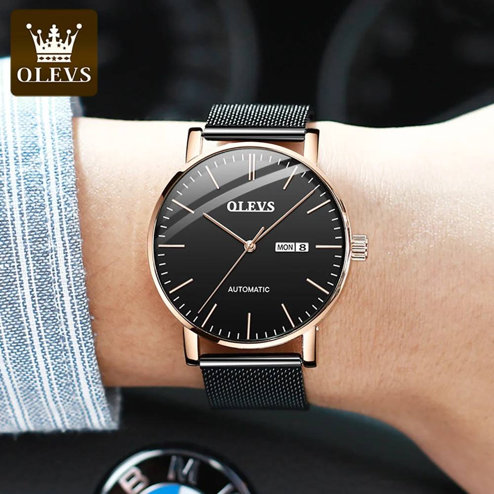 OLEVS Mens Watches Top Brand Luxury Mechanical Watch Classic Business Men Automatic Watch Waterproof Clock Man Relogio Masculino