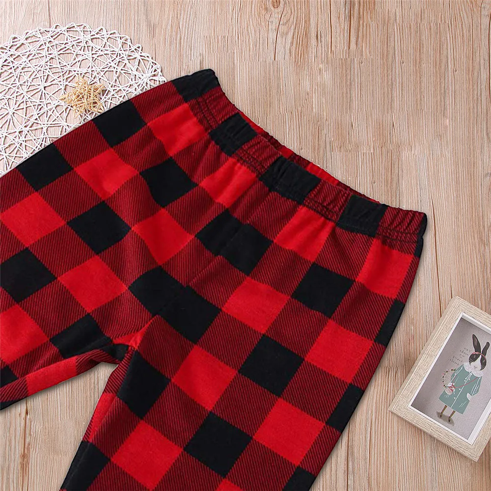 Merry Christmas Print Family Pajamas Set Clothes Parent-child Suit Home Sleepwear New Baby Kid Dad Mom Outfits | Мать и ребенок