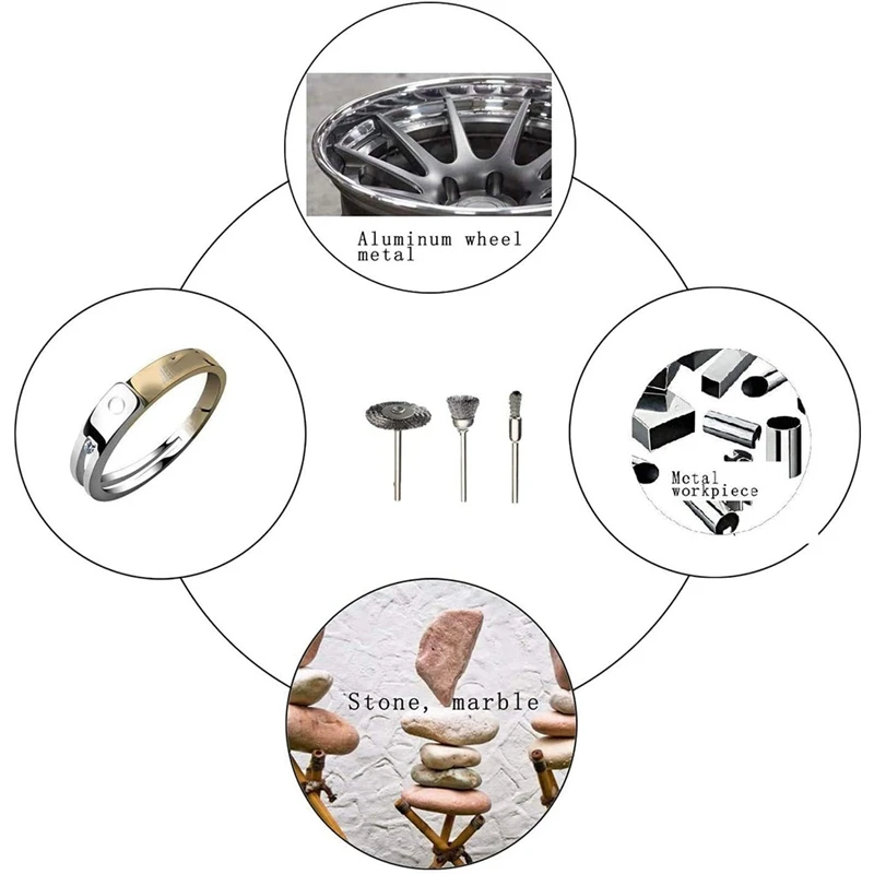 

99 Pcs Wire Brushes Set, Steel Wire Wheels Pen Brushes Set Kit Accessories for Rotary Tool