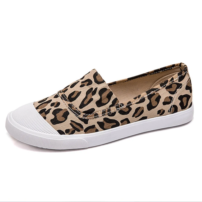 

Women Canvas Leopard flat shoes summer breathable Sneakers Women Casual Outdoor running Comfortable Sports Shoes Lady Flats