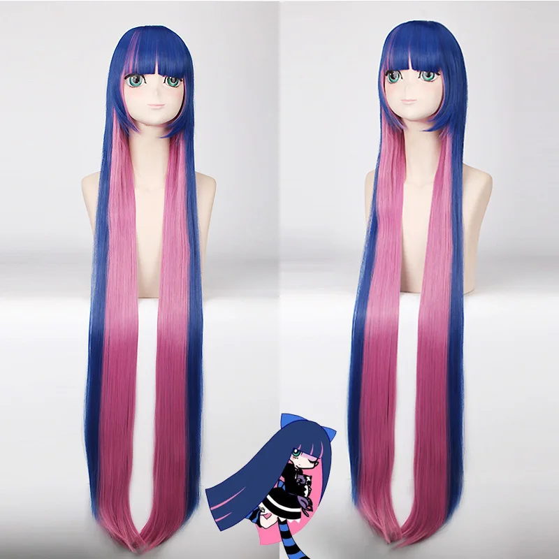 

Anime Panty & Stocking with Garterbelt Cosplay Heroine Stocking Anarchy Wig Costume Women Girls Lolita Maid Dress Suits Uniform