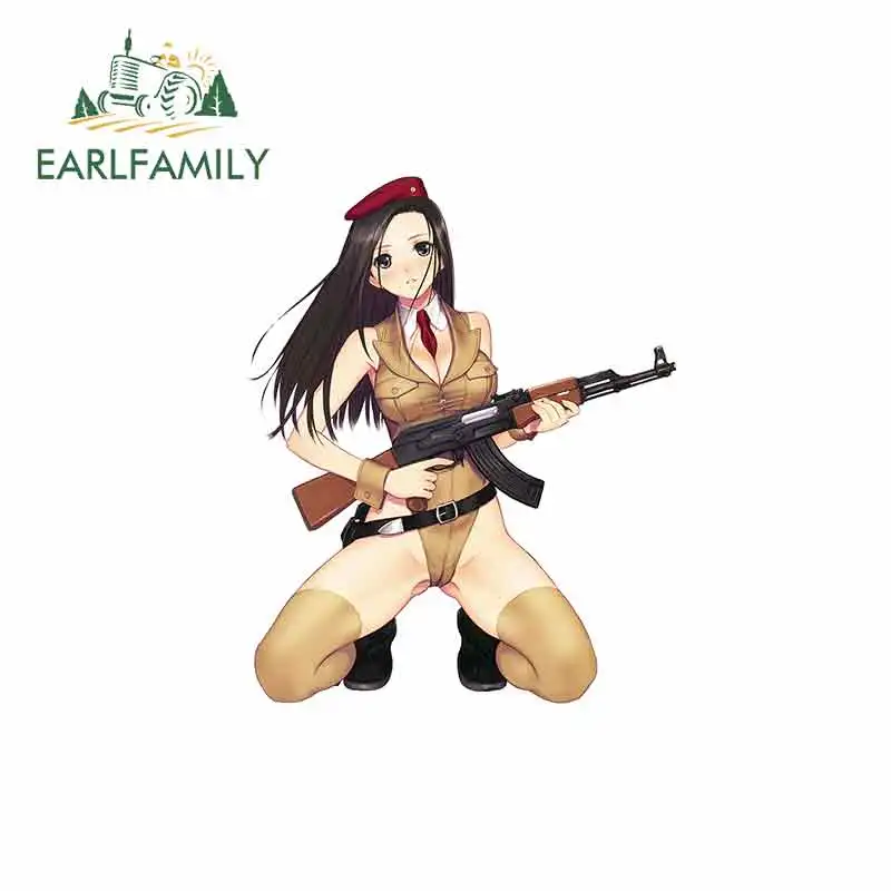 EARLFAMILY 13 см x 10,6 см для японской манги Jdm Pin Up Косплей девочка солдат Ak47 фотосессия