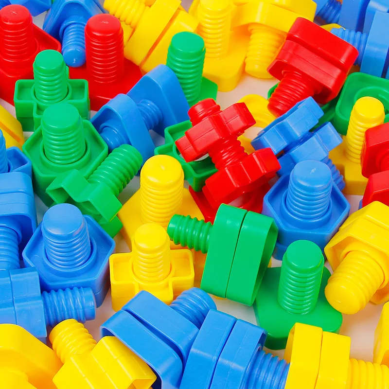 

1/4/8 sets baby 3D Puzzles Kids Building puzzle Toys Insert Blocks Screw Nut Shape Set For Children Educational Toys