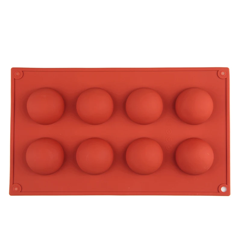 

8 Holes Chocolate Sphere Mold Half Ball Mold Hemisphere Shape Silicone Chocolate Cake Mousse Dessert Baking Pastry Bakeware