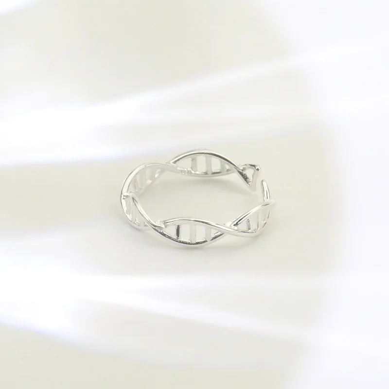 Женские шикарные 925 Серебряные кольца вечерние аксессуары модные креативные ДНК