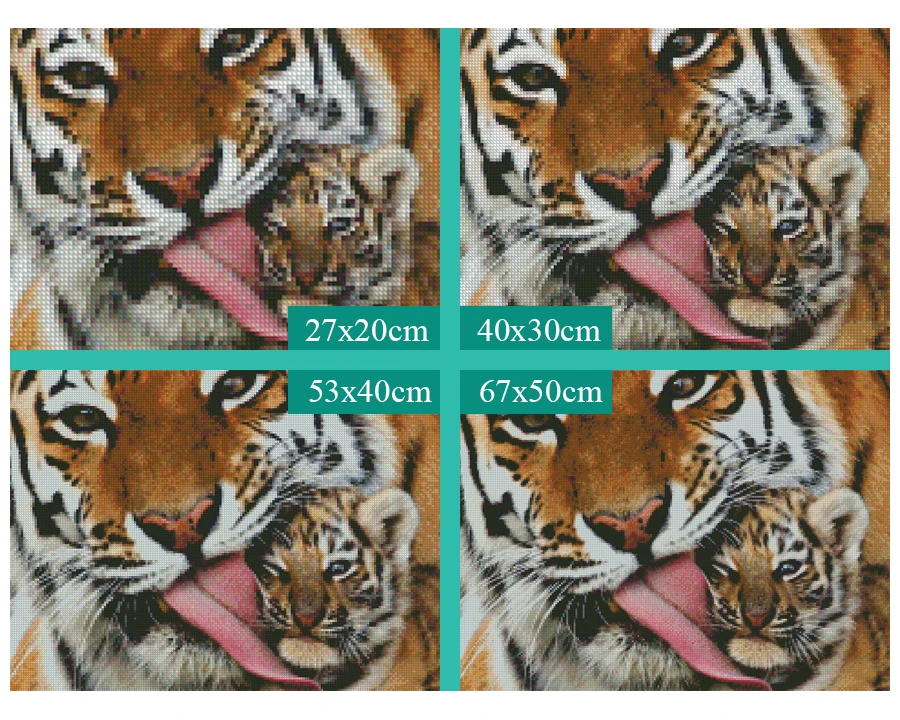 FUYUN Diamond Painting Cross-stitch Tiger 5D Mosaic Full display Round Rhinestone Picture bead Embroidery Diamant animal | Дом и сад