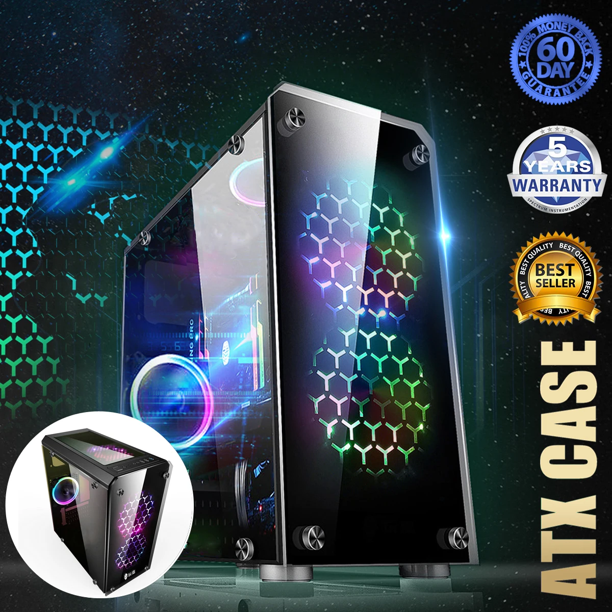 S SKYEE Mini ATX игровые компьютерные Чехлы для башен стеклянная панель настольный