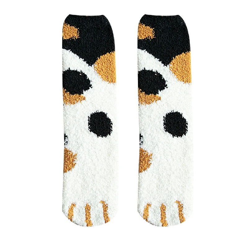 

Winter Warm Cat Paw Socks For Women Girls Comfortable Sleeping Socks Home Floor Socks Cartoon Lovely Home Feetwear Socks
