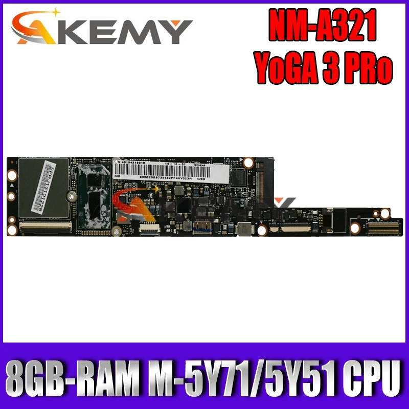NM A321 материнская плата для ноутбука Lenovo YOGA 3 Pro 1370 оригинальная 8GB RAM M 5Y71/5Y51/5Y31
