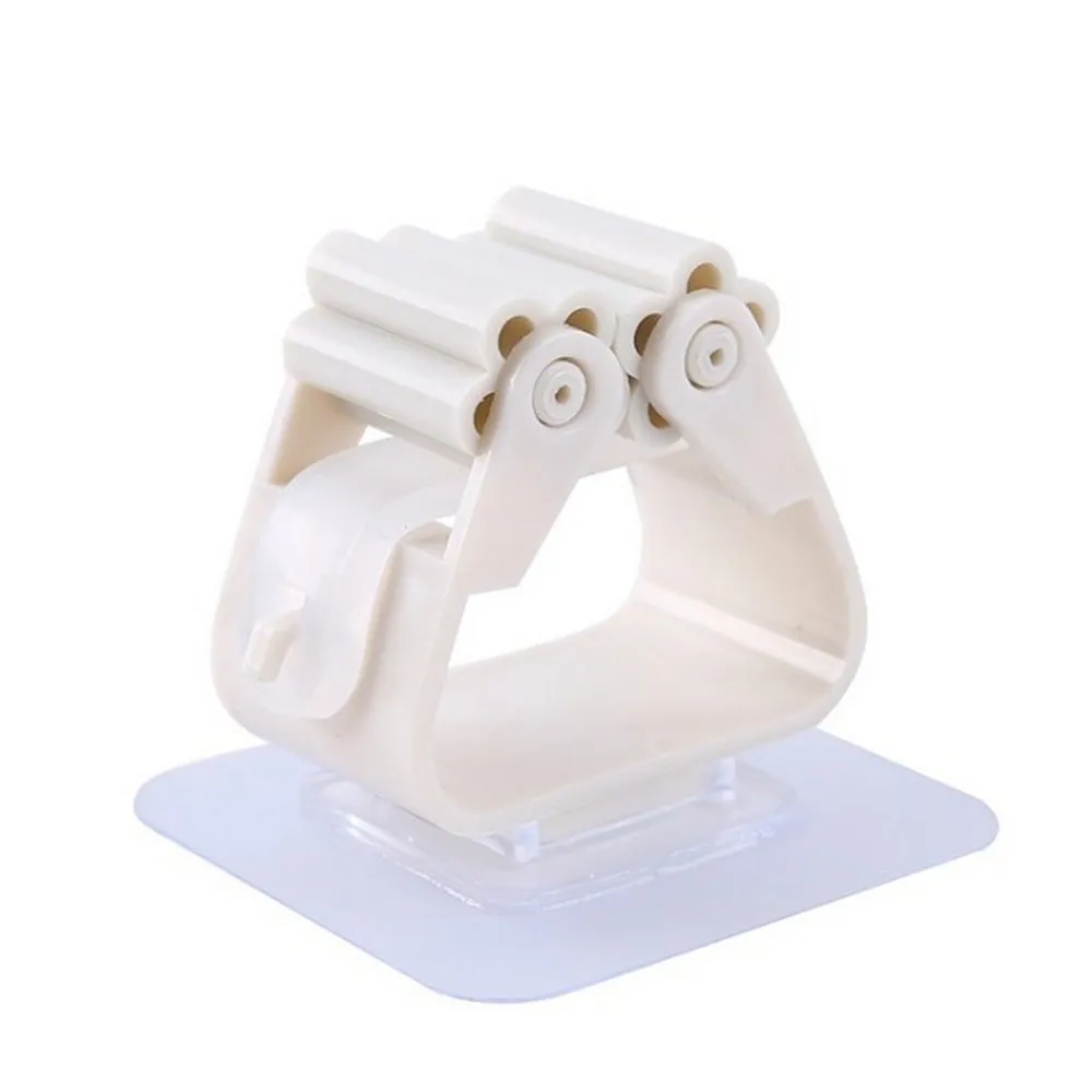 

5Pcs Mop Rack Wall Mounted Shelf Organizer Hook Broom Holder Hanger Behind Doors/On Walls Kitchen/Bathroom Storage Accessories