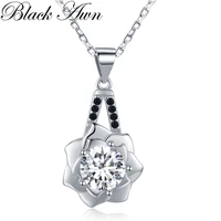 black awn 2022 new flower silver color necklace design jewelry trendy engagement necklaces for women wedding pendants k056