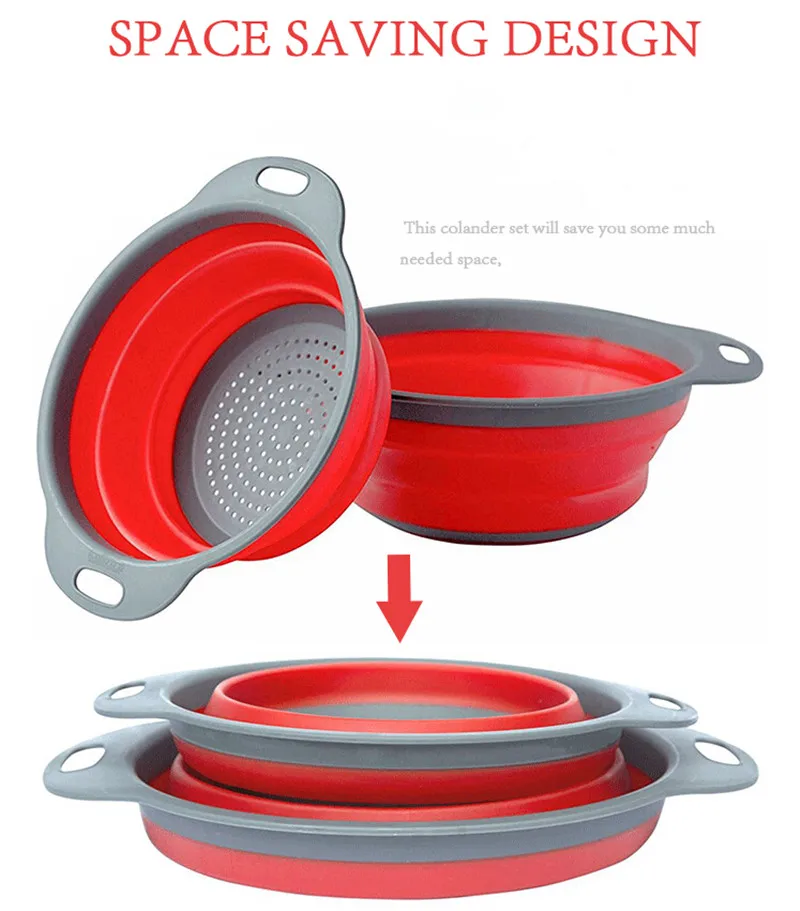 Силиконовый складной выдвижной дуршлаг над раковиной с ручкой кухонные чаши