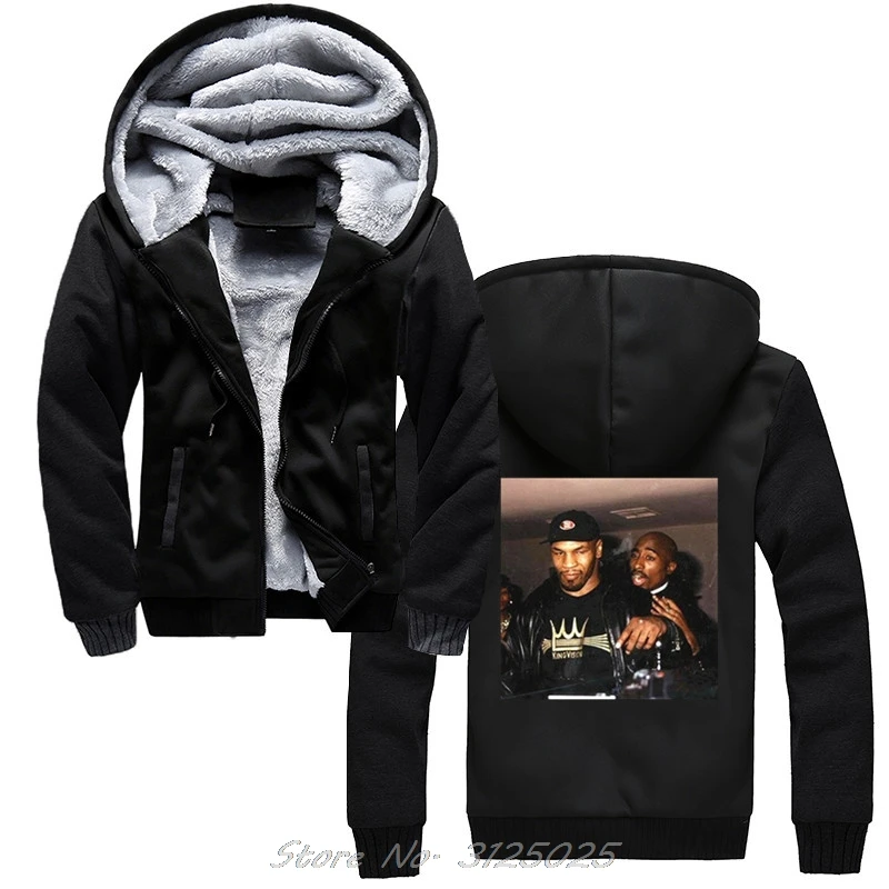 

Funny 2 Pac Tupac Boxing Legends Mike Shakur Dr Dre La Trap Hip Hop Rap Hoodies Men Winter Warm Thick Zipper Sweatshirt