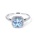 Tianyu Свадебные кольца с драгоценными камнями, 14 к, белое золото, кубический цирконий, обручальное кольцо, Au585 синтетические бриллианты, ювелирные изделия