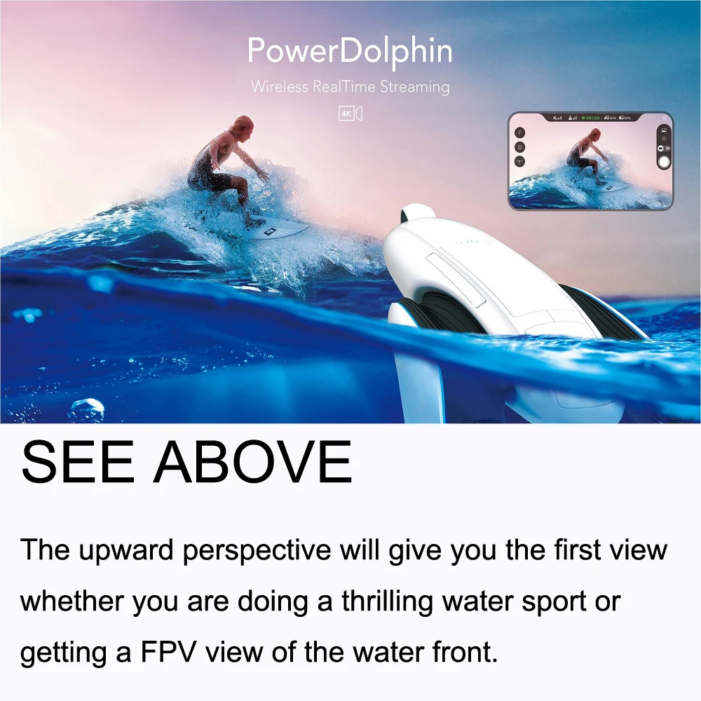 Дешево Новейшая подводная рыбацкая лодка PowerVision PowerDolphin ROV с камерой 4K UHD, с дистанционным управлением