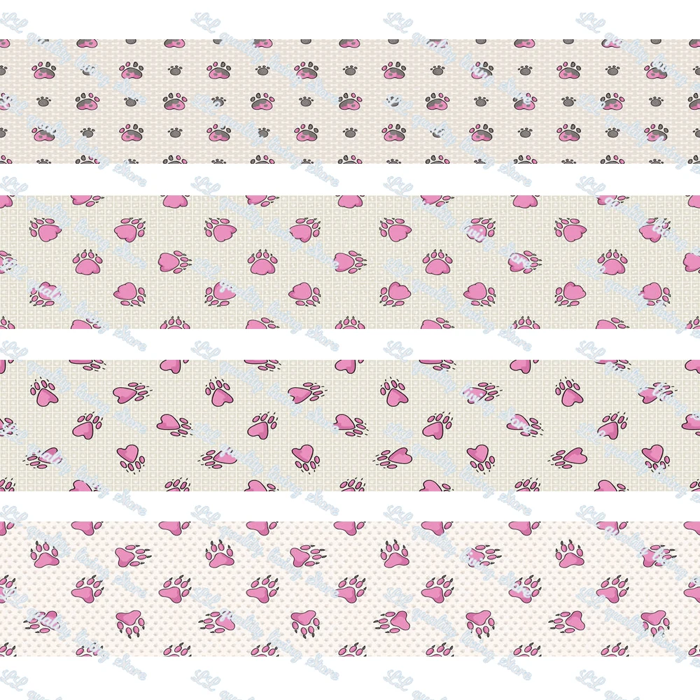 

WL 5/8 '16 мм розовая корсажная лента в виде собачьей лапы для упаковки подарков аксессуары для волос «сделай сам» украшение для вечеринки товары для рукоделия ошейник для животных