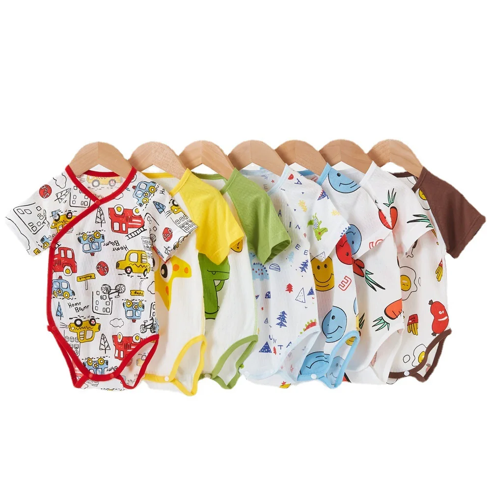 

Brand Children's Clothing Summer New Baby One-piece Bag Fart Clothing Cotton Cartoon Triangle Short Climbing Suit