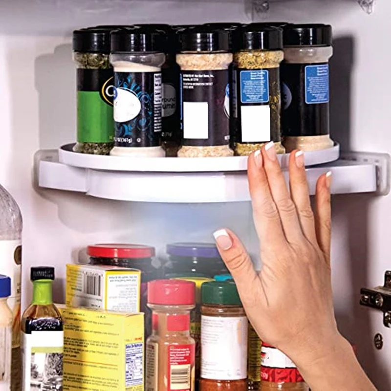 

360Rotating Rack Perforated-Free Triple-cornered Rack Bathroom Kitchen and Toilet Storage
