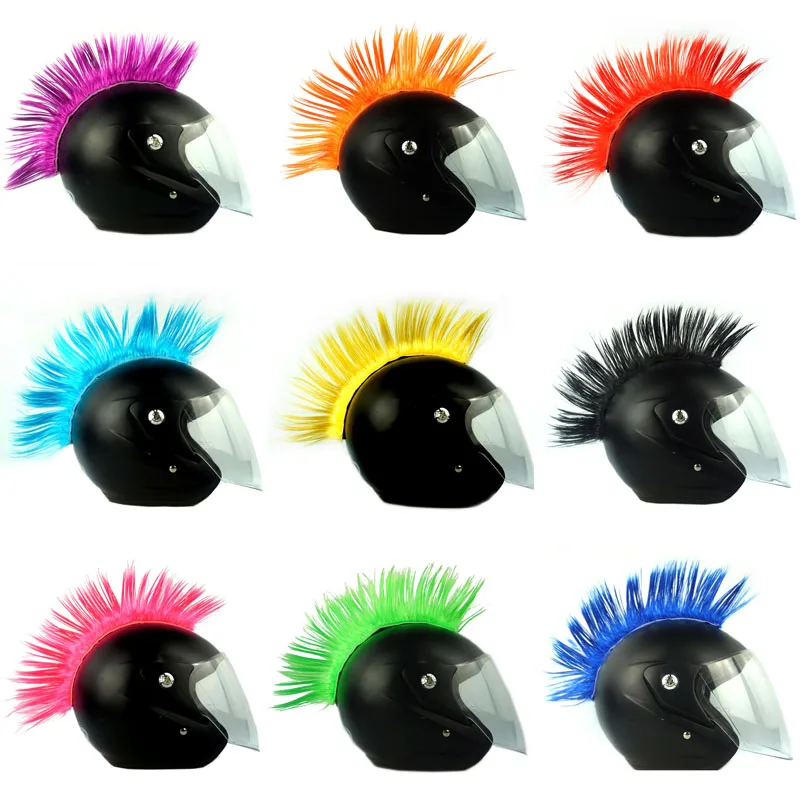 Парики для шлема красочный парик кошек панк головной убор забавный вид | Дом и сад